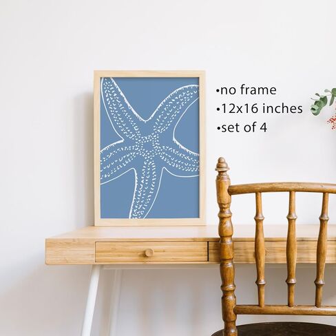 قوارب Wades Beach Coastal Shell المطبوعات الفنية غير المطلقة ، صدف شاطئ الملصقات الساحلية والمطبوعات ديكور جدار الفن ، صدف ديكور الجدار العصري للبحيرة منزل غرفة نوم. in Kuwait