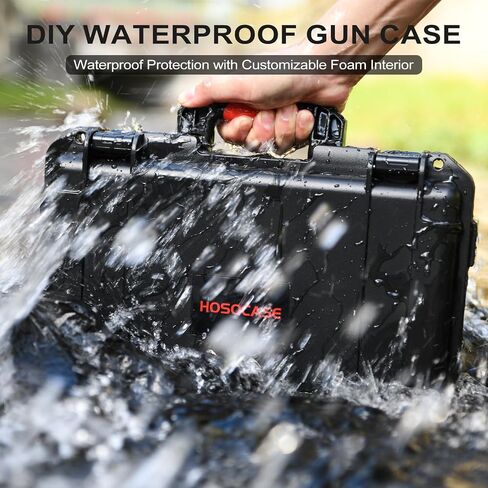 Gun Case Box for Pistol Handgun: TSA Approved Waterproof Handgun Case with DIY Customizable Foam, Travel Carrying Cases for Pistols, Shockproof Hard Shell Firearm Storage Box for Transport & Storage in Kuwait