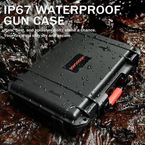 Gun Case Box for Pistol Handgun: TSA Approved Waterproof Handgun Case with DIY Customizable Foam, Travel Carrying Cases for Pistols, Shockproof Hard Shell Firearm Storage Box for Transport & Storage in Kuwait