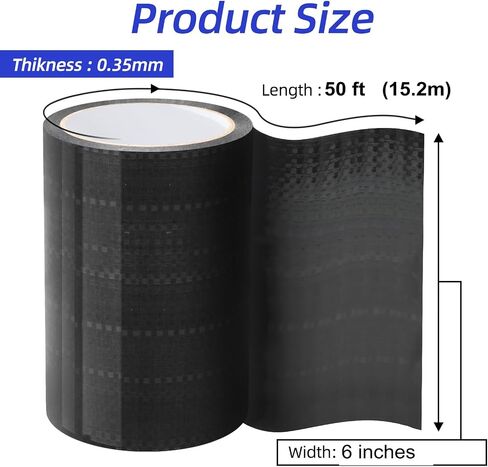 Premium RV Underbelly Material Tape 6" x 50', Black Sewer Hose Tape for Waterproof Repair & Storage in Kuwait
