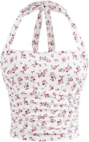 Milumia Girl's Ditsy Floral Halter أعلى بلا أكمام عارية الذراع in Kuwait
