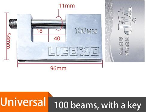 Keyed Padlock Stainless Steel Rectangular Lock 40mm 50mm 60mm 70mm Padlock Unlocked Head Window Lock 1Pcs (Color : 100mm Universal) in Saudi Arabia