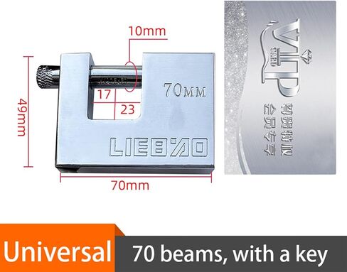 Keyed Padlock Stainless Steel Rectangular Lock 40mm 50mm 60mm 70mm Padlock Unlocked Head Window Lock 1Pcs (Color : 100mm Universal) in Saudi Arabia
