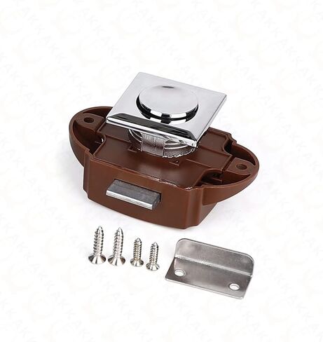 2Pcs Camper Car Push Lock 26mm Caravan Boat Motor Home Cabinet Drawer Lock Keyless Push Button Latch Furniture Hardware (Color : Brown) in Saudi Arabia