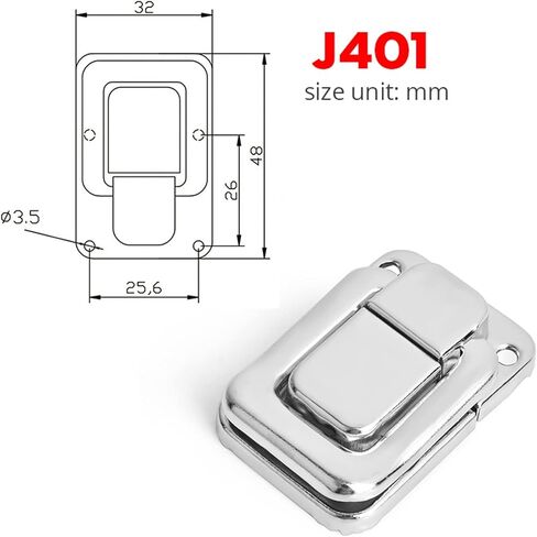 2Pcs J107 Hardware Cabinet Boxes Spring Loaded Latch Catch Toggle Hasp 46 * 21 Mild Steel Hasp for Sliding Door Simple Window (Color : 5xJ401) in Saudi Arabia