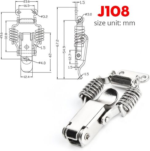 2Pcs J107 Hardware Cabinet Boxes Spring Loaded Latch Catch Toggle Hasp 46 * 21 Mild Steel Hasp for Sliding Door Simple Window (Color : 5xJ401) in Saudi Arabia