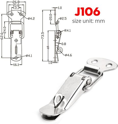 2Pcs J107 Hardware Cabinet Boxes Spring Loaded Latch Catch Toggle Hasp 46 * 21 Mild Steel Hasp for Sliding Door Simple Window (Color : 5xJ401) in Saudi Arabia
