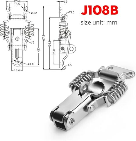 2Pcs J107 Hardware Cabinet Boxes Spring Loaded Latch Catch Toggle Hasp 46 * 21 Mild Steel Hasp for Sliding Door Simple Window (Color : 5xJ401) in Saudi Arabia