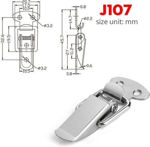 2Pcs J107 Hardware Cabinet Boxes Spring Loaded Latch Catch Toggle Hasp 46 * 21 Mild Steel Hasp for Sliding Door Simple Window (Color : 5xJ401) in Saudi Arabia