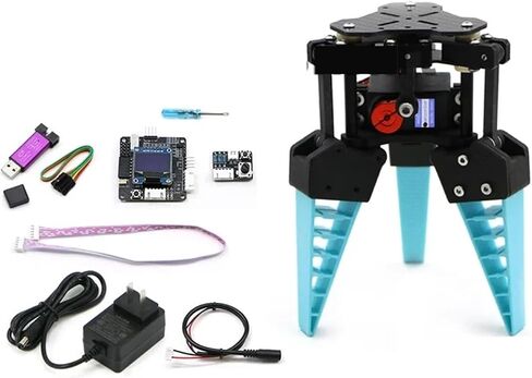 0.5-1.2kg Load Flexible Robot Claw Servo Control Bionic Mechanical Claw 2/3/4 Fingers for Robotic Arm Industrial Robotic Gripper(3 Finger red Control) in Kuwait