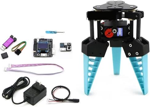 0.5-1.2kg Load Flexible Robot Claw Servo Control Bionic Mechanical Claw 2/3/4 Fingers for Robotic Arm Industrial Robotic Gripper(3 Finger red Control) in Kuwait