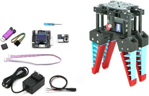 0.5-1.2kg Load Flexible Robot Claw Servo Control Bionic Mechanical Claw 2/3/4 Fingers for Robotic Arm Industrial Robotic Gripper(3 Finger red Control) in Kuwait