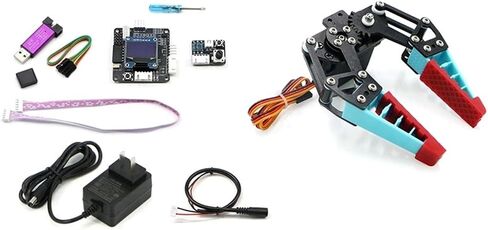 0.5-1.2kg Load Flexible Robot Claw Servo Control Bionic Mechanical Claw 2/3/4 Fingers for Robotic Arm Industrial Robotic Gripper(3 Finger red Control) in Kuwait