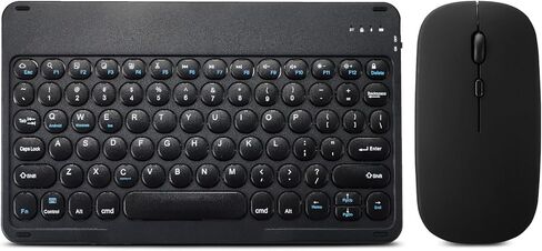 2 Pack Bluetooth Keyboard و Mouse Combo for iPad - لوحة مفاتيح لاسلكية قابلة لإعادة الشحن والماوس متوافقة مع iPad 9/8th Gen ، iPad Pro/Air/Mini ، iPhone14/13/20 ، مفاتيح مستديرة أصفر in Saudi Arabia