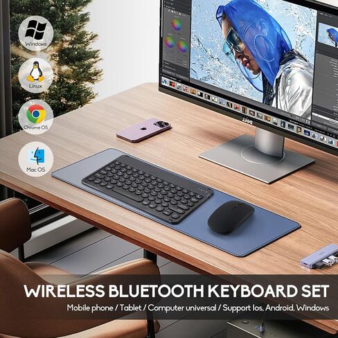 2 Pack Bluetooth Keyboard و Mouse Combo for iPad - لوحة مفاتيح لاسلكية قابلة لإعادة الشحن والماوس متوافقة مع iPad 9/8th Gen ، iPad Pro/Air/Mini ، iPhone14/13/20 ، مفاتيح مستديرة أصفر in Saudi Arabia