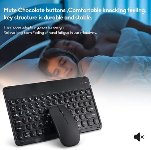 2 Pack Bluetooth Keyboard و Mouse Combo for iPad - لوحة مفاتيح لاسلكية قابلة لإعادة الشحن والماوس متوافقة مع iPad 9/8th Gen ، iPad Pro/Air/Mini ، iPhone14/13/20 ، مفاتيح مستديرة أصفر in Saudi Arabia