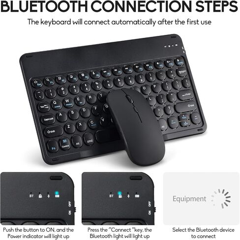 2 Pack Bluetooth Keyboard و Mouse Combo for iPad - لوحة مفاتيح لاسلكية قابلة لإعادة الشحن والماوس متوافقة مع iPad 9/8th Gen ، iPad Pro/Air/Mini ، iPhone14/13/20 ، مفاتيح مستديرة أصفر in Saudi Arabia