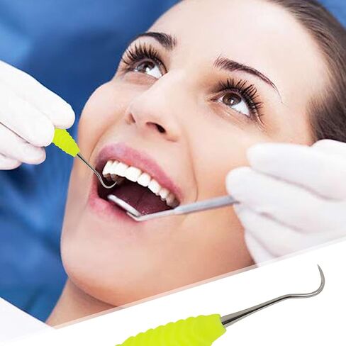 أدوات طب الأسنان المهنية مكشفة طرقة لطبيب الأسنان والحيوانات الأليفة تستخدم مزيل البلاك مع قبضة مريحة ، ومقاييس السيليكون المزدوجة H6/H7 (Aqua) in Saudi Arabia
