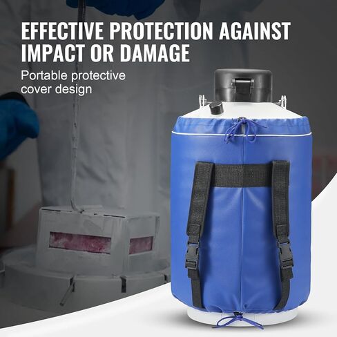 Happybuy 10L Liquid Nitrogen Tank, Aluminum Alloy Dewar with 6 Canisters, Carry Bag & Straps, Cryogenic LN2 Tank for Beauty, Semen Preservation & Scientific Use in Saudi Arabia