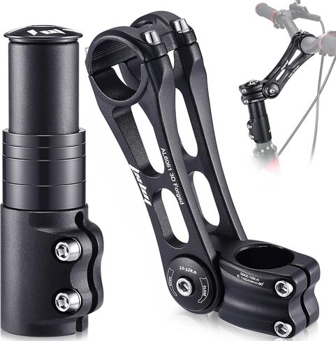 TOBWOLF Bike Stem Riser & Adjustable MTB Bicycle Stem, Universal 31.8mm Bike Stem, ±90 Degree Handlebar Stem for Angle Adjustment, Aluminum Bike Fork Stem Extender for E-Bike Road Bike BMX Bicycle in Saudi Arabia