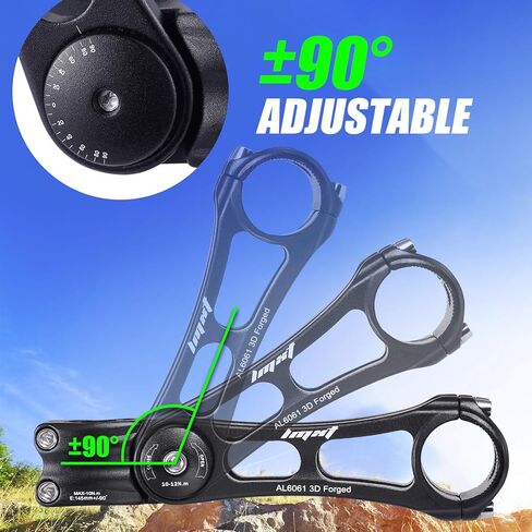 TOBWOLF Bike Stem Riser & Adjustable MTB Bicycle Stem, Universal 31.8mm Bike Stem, ±90 Degree Handlebar Stem for Angle Adjustment, Aluminum Bike Fork Stem Extender for E-Bike Road Bike BMX Bicycle in Saudi Arabia