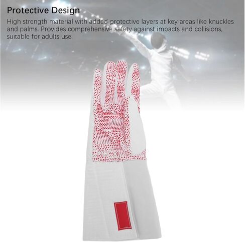 Enhanced Grip Fencing Glove High Strength Made with Anti Abrasion Leather Material for Long Lasting Use Quick Sweat Absorption (S) in Saudi Arabia