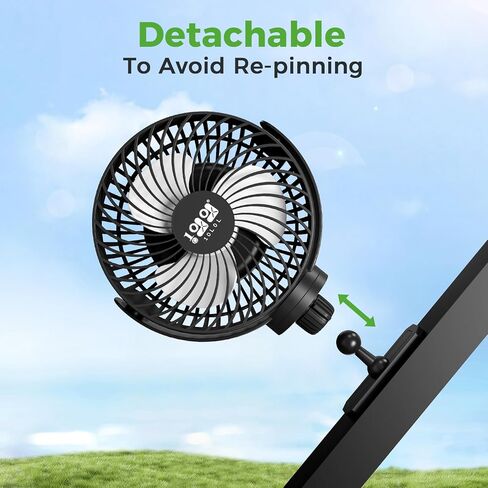 10L0L Magnetic Golf Cart Fan Rechargeable with Flexible Tripod Mount - 10000mAh Battery Operated Portable Fan 360° Rotatable Head, Fits for Yamaha/EZGO/Club Car Golf Cart with LED Light in Saudi Arabia