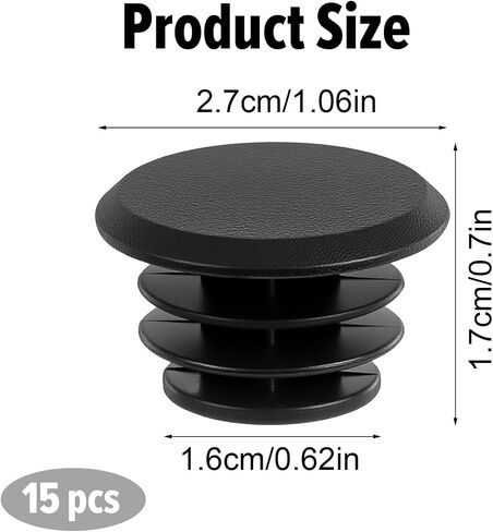 Teaaha 15 Pcs Black Plastic Handlebar Bar End Plugs Plugs Bicycle Bar End Caps for Road, Mountain Bikes, Universal Fit for Most Bicycle Handlebars in Saudi Arabia