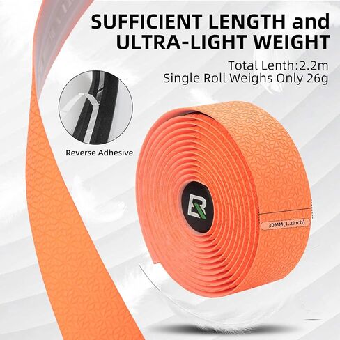 Rockbros Eva Bike Handlebar Tape for Road Bike Comfort Bickle Bare Bar Tape Non-Slip Dare Bike Bar Bar Grip 2 PCS ، Orange in Kuwait