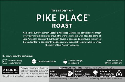 Starbucks K-Cup Coffee Pods, Medium Roast Coffee, Pike Place Roast for Keurig Brewers, 100% Arabica, 4 boxes (96 pods total) in Saudi Arabia