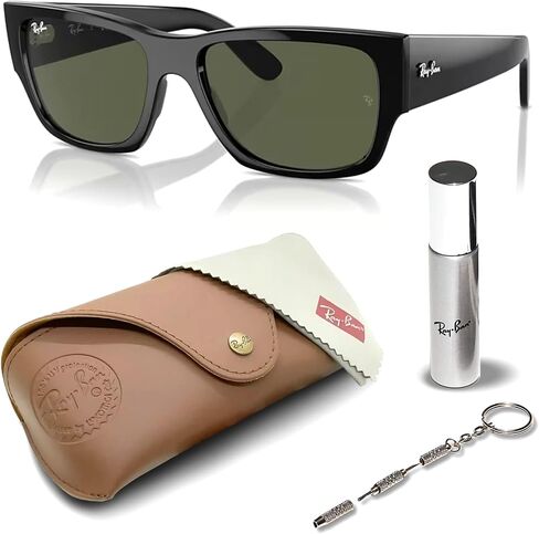 Ray-Ban RB0947S CARLOS RESTANGLE شكل نظارة شمسية مع حزمة مجموعة النظارات الرسمية in Saudi Arabia