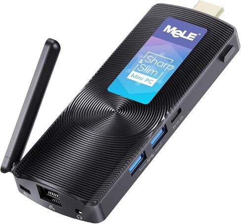 MeLE PCG02 Mini PC Stick with Windows 11 Pro, Fanless N100 PC 8GB RAM 128GB Storage, Micro Computer Desktop Full Functional USB-C, Wi-Fi5 Gigabit Ethernet BT5.1 on Business Office Industrial IoT Home in Kuwait