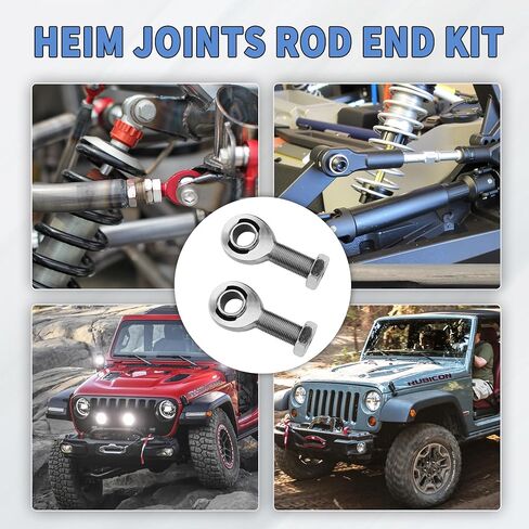 7/8 "-14 HEIM JOIND ROD END KIT اليسار واليد اليمنى (خيوط RH & LH) مع صواميل المربى ، 7/8 عمود × 3/4 مفاصل رأس in Saudi Arabia