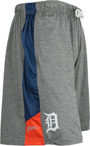 Zubaz MLB Men's Tonal Gray Space Dye W/Solid Stripe Short in Saudi Arabia