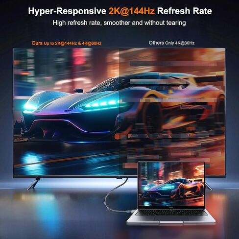 HDMI إلى HDMI Cable 6.6 ft ، 8K@60Hz ، 4K@120Hz HDMI 2.1 CORD ، 48 GBPS عالية للغاية ، متوافق مع PlayStation 5 ، Xbox ، Samsung TVS والمزيد in Kuwait