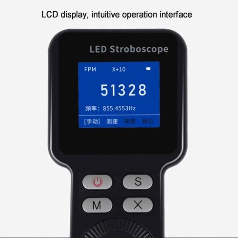 Handheld Stroboscope, LED Digital Strobe Light Tachometer, Range 1-999999 RPM, Non Contact Motor Engine Speed Analyzer, Rechargeable, for Gears, Tires to Measure in Saudi Arabia