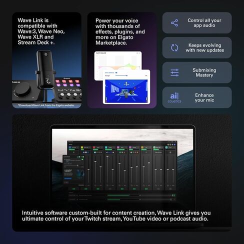 Elgato XLR Dock – For Stream Deck +, XLR-to-USB Mic Interface, Customizable Audio Mixer, 75 dB Gain/Phantom Power/Clipguard – Mac/PC, Stream Deck Not Included (Renewed) in Saudi Arabia