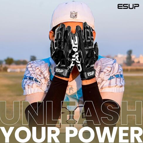 Youth Football Gloves, Men's & Youth Boys Silicone Grip Sticky Wide Receiver Gloves for Kids in Saudi Arabia