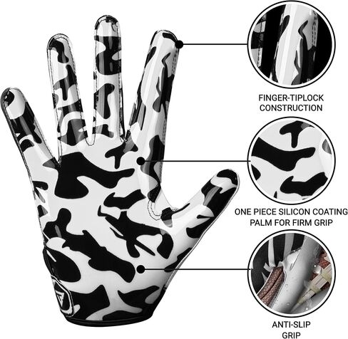 Youth Football Gloves, Sticky Wide Receiver Gloves for Kids & Adults, Flag Football Gloves with Enhanced Silicone Grip for Men Women, Breathable Football Gloves in Saudi Arabia
