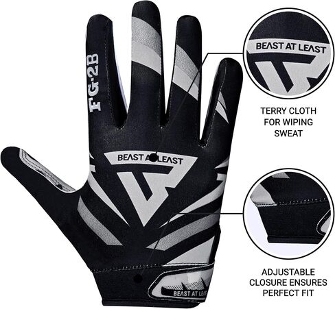Youth Football Gloves, Sticky Wide Receiver Gloves for Kids & Adults, Flag Football Gloves with Enhanced Silicone Grip for Men Women, Breathable Football Gloves in Saudi Arabia