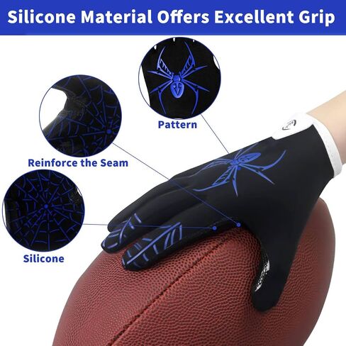 Youth Football Gloves Kids Silicone Grip Sports Receiver Gloves with Super Stick Ability for Enhanced Game Experience Training for Beginners in Saudi Arabia