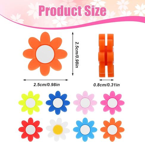 8pcs التنس الاهتزاز رطبة ، زهرة السيليكون رطبة أداة عباد الشمس ترافد التنس امتصاص الصدمات ل tennises مضرب الأسلاك رميات اللوازم اللوازم tennises لطيف （ألوان مختلطة） in Kuwait