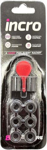 Incro Padel Dracket Mampeners أسود - ثماني عبوات ، مطاطية متينة - التحكم في الاهتزاز المحسن in Kuwait