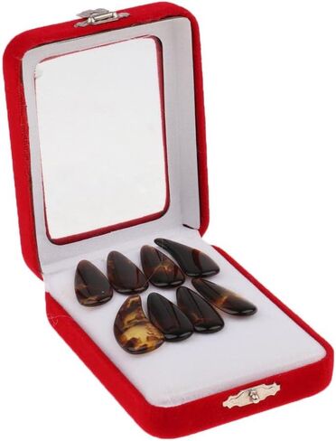 Premium Finger Picks Set for Chinese Zither Instrument with Storage Case - 8 Pieces, Middle in Kuwait