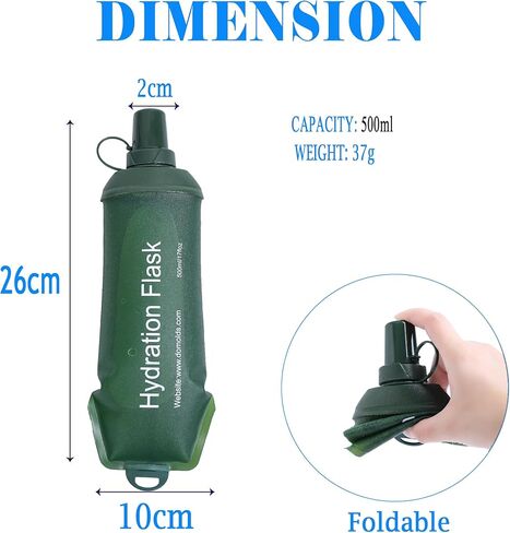 AXEN Soft Flask TPU Foldable Running Hydration Flask, Soft Collapsible Water Bottle for Hydration Pack Cycling Marathon Running Hiking in Kuwait