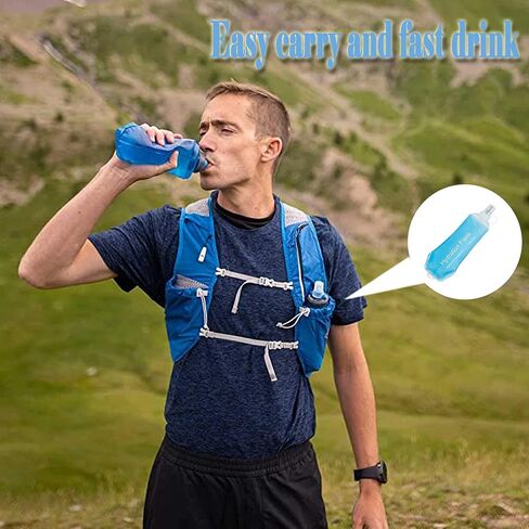 AXEN Soft Flask TPU Foldable Running Hydration Flask, Soft Collapsible Water Bottle for Hydration Pack Cycling Marathon Running Hiking in Kuwait