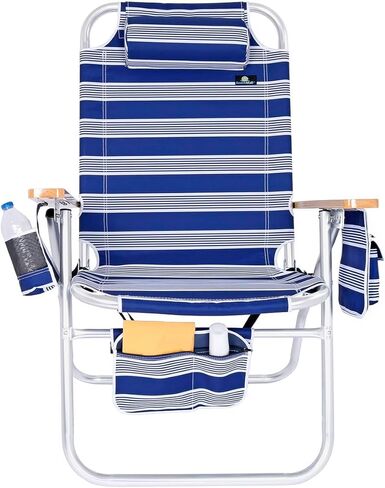 Big Jumbo 500 LBS XL كرسي شاطئ شاق واسع للخدمة للبالغين الكبار والطويلون ، أنابيب الألومنيوم - 4 مواقف مستلقية in Kuwait