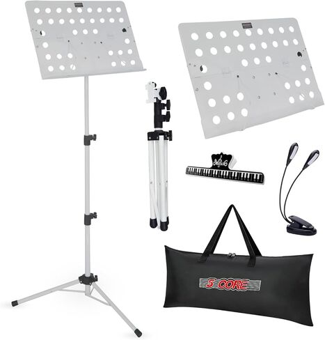 5Core Music Stand for Sheet Music Tripod ارتفاع قابلة للطي قابلة للطي قابلة للطي حامل ملاحظة Atril PARTITURAS W Light Clip - Mus fld HD ACC PNK in Saudi Arabia