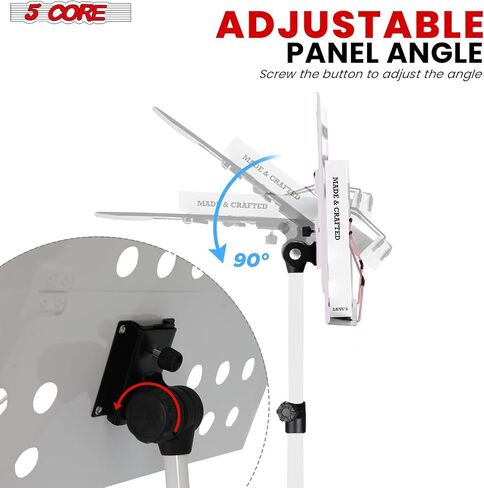 5Core Music Stand for Sheet Music Tripod ارتفاع قابلة للطي قابلة للطي قابلة للطي حامل ملاحظة Atril PARTITURAS W Light Clip - Mus fld HD ACC PNK in Saudi Arabia