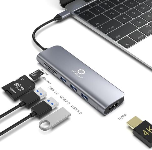 USB C Hub, 8 in 1 USB C Docking Station with 4K HDMI, 3 USB 3.0 Ports, USB-C Port, 100W PD, SD/TF Card Reader, Laptop Docking Station Compatible for MacBook Pro/Air, Dell XPS, HP, Chromebook in Saudi Arabia